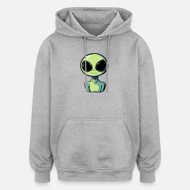 Alien Martian - Sweat à capuche oversize unisexe - gris chiné
