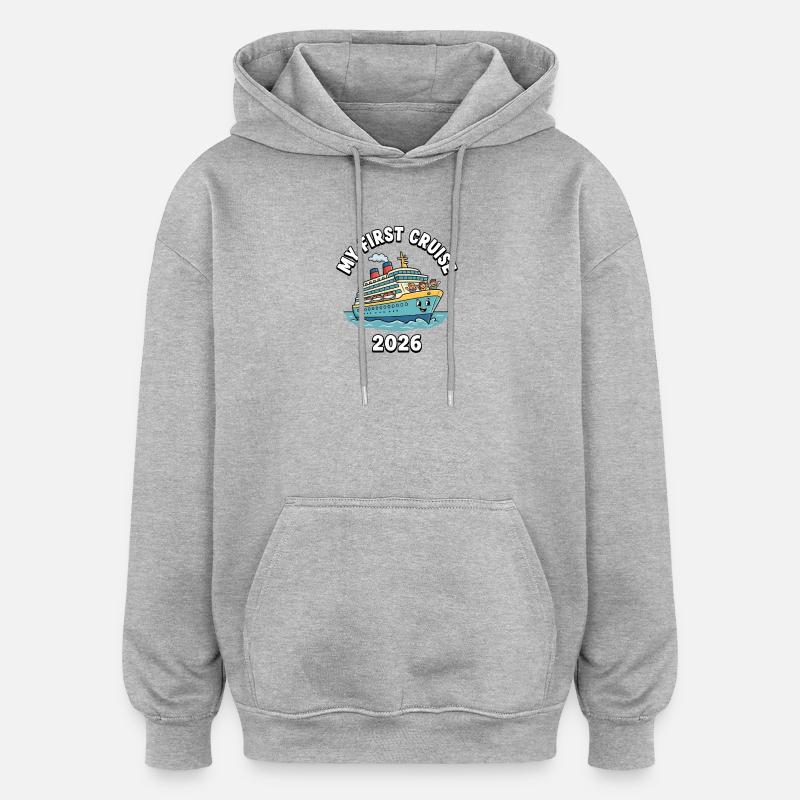 Ma première croisière en 2026 - Sweat à capuche oversize unisexe - gris chiné