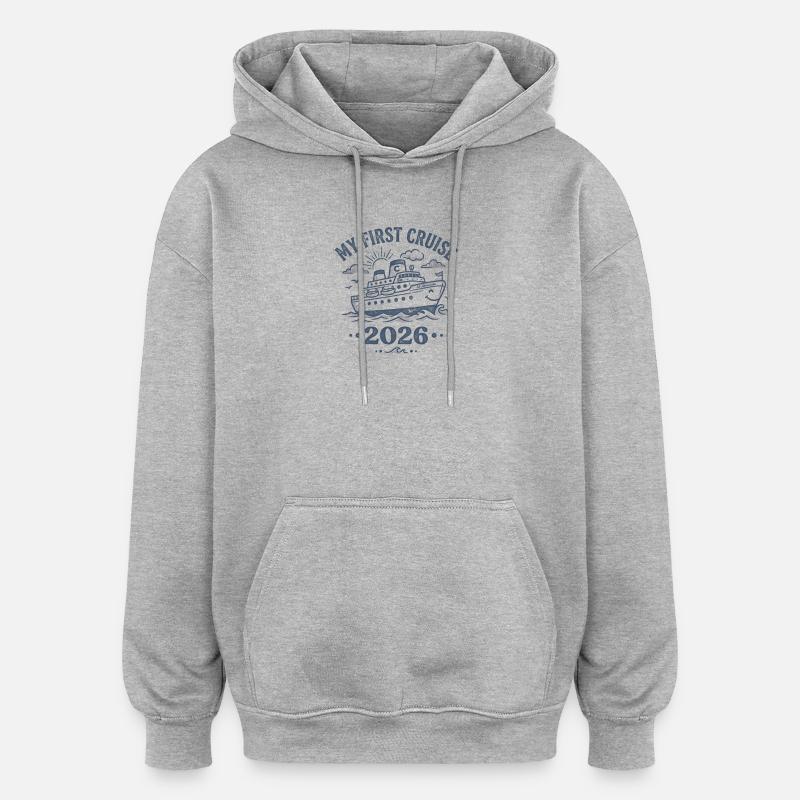 Ma première croisière en 2026 - Sweat à capuche oversize unisexe - gris chiné