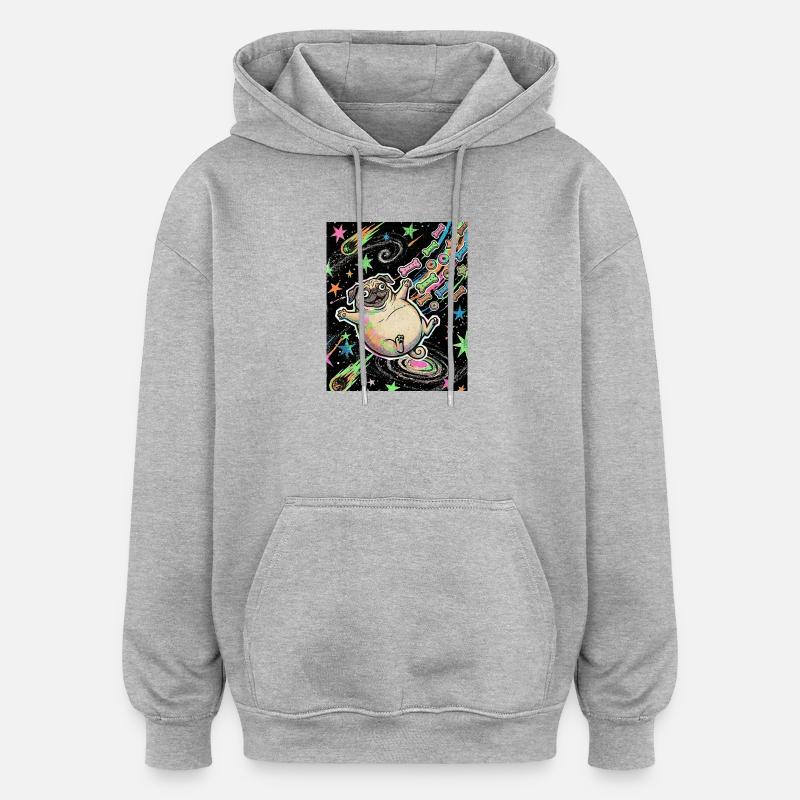 Carlin Épais de l’Espace - Sweat à capuche oversize unisexe - gris chiné