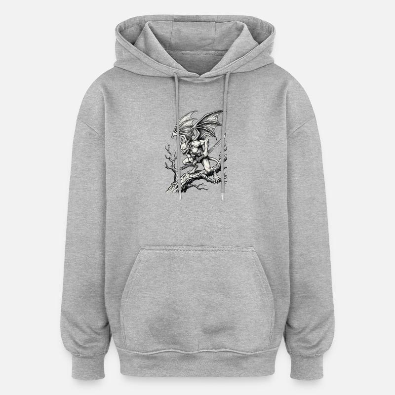 Épée de Gargouille - Sweat à capuche oversize unisexe - gris chiné