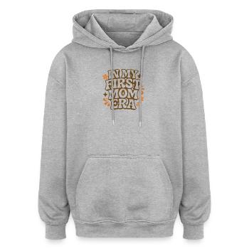 Erster Muttertag Mama Geschenkidee Familie Groovy - Oversized Unisex Hoodie - Grau meliert - Vorne - Noah (186cm)