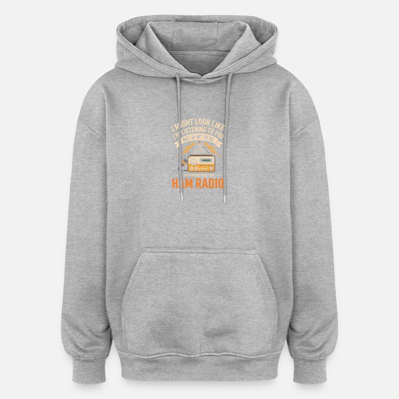 Ham Radio Tee - Sweat à capuche oversize unisexe - gris chiné