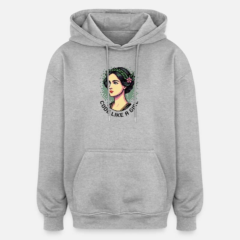 Ada Lovelace: Code wie ein Mädchen - Oversized Unisex Hoodie - Grau meliert