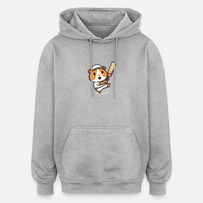 Joueur d’Inde de cricket mignon - Sweat à capuche oversize unisexe - gris chiné