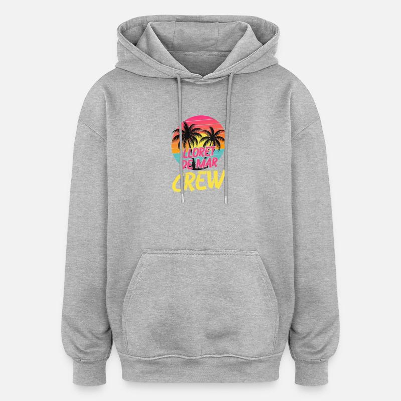 Lloret De Mar Crew - Felpa con cappuccio unisex oversize - grigio melange