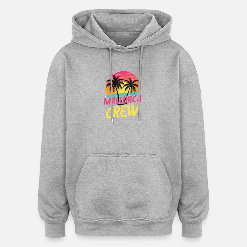 Équipage à Majorque - Sweat à capuche oversize unisexe - gris chiné