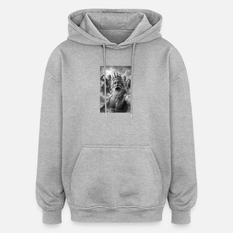 Poseidon-Selfie mit den Göttern - Oversized Unisex Hoodie - Grau meliert