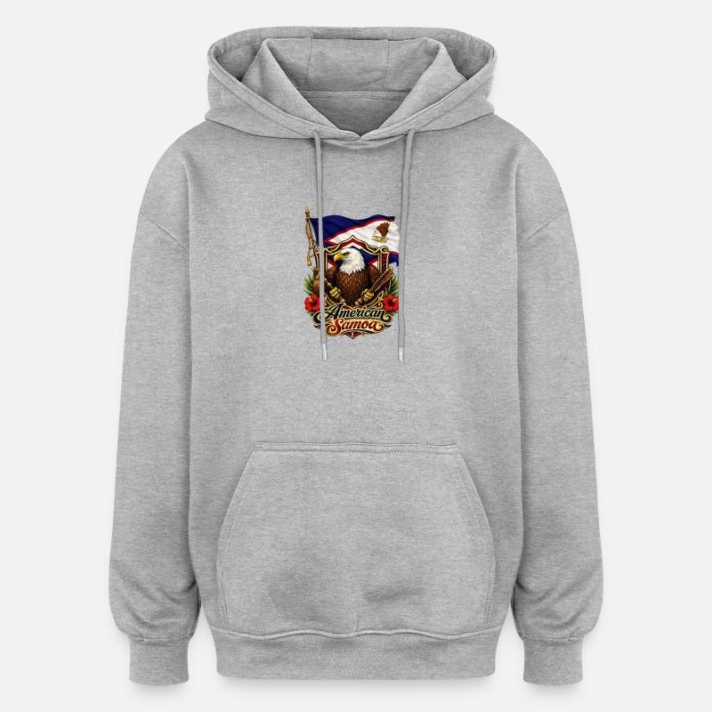 Adlerflagge von Amerikanisch-Samoa - Oversized Unisex Hoodie - Grau meliert
