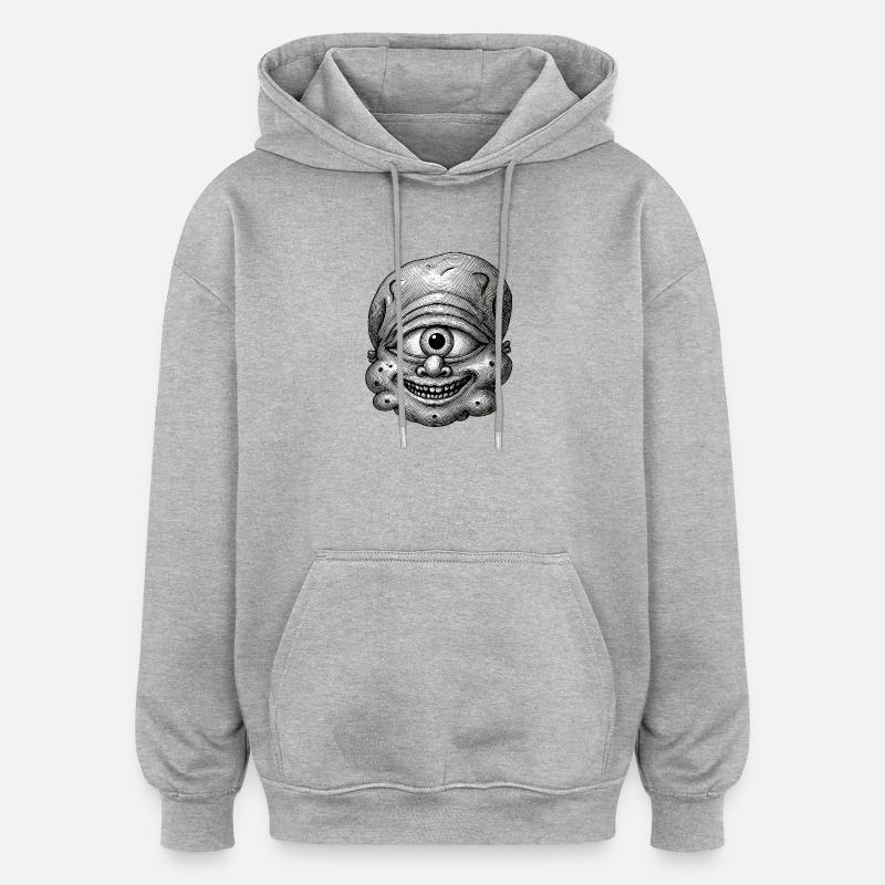 Galactic smile - Oversized Unisex Hoodie - heather grey