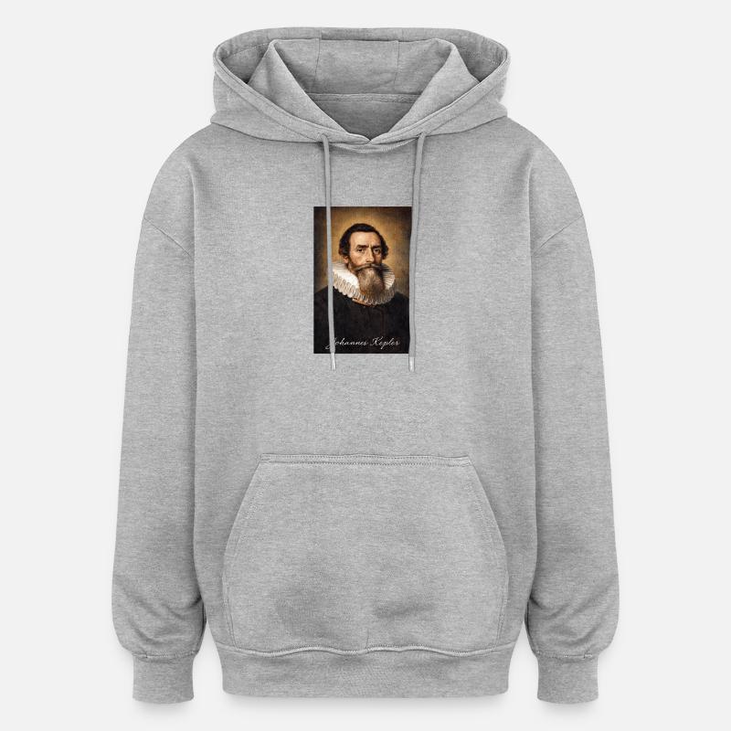 Portrait de Johannes Kepler - Sweat à capuche oversize unisexe - gris chiné