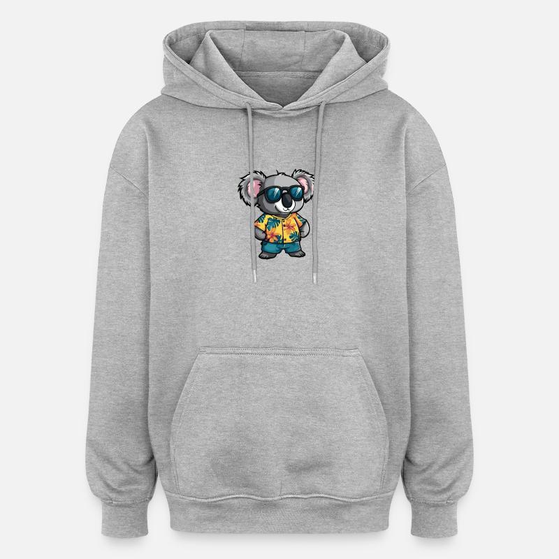 Koala Comic Urlaub - Oversized Unisex Hoodie - Grau meliert