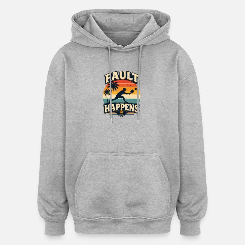 Fehler Passiert Am Strand - Oversized Unisex Hoodie - Grau meliert