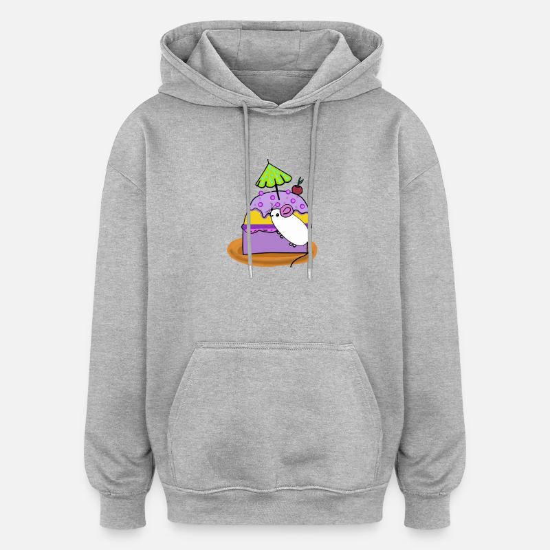 Kuchen Maus Muffin Mäuse - Oversized Unisex Hoodie - Grau meliert