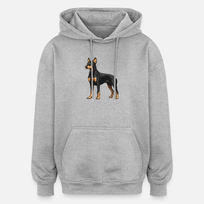 Doberman - Sweat à capuche oversize unisexe - gris chiné