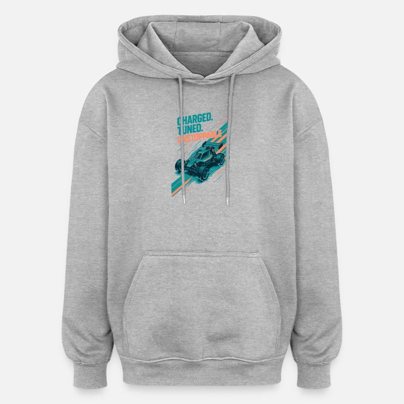 Loaded, tuned, unstoppable | RC Buggy - Oversized Unisex Hoodie - heather grey
