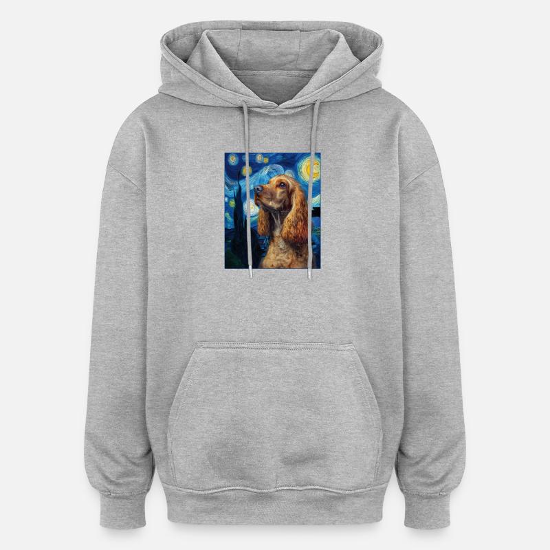 Cocker Spaniel Hund - Oversized Unisex Hoodie - Grau meliert