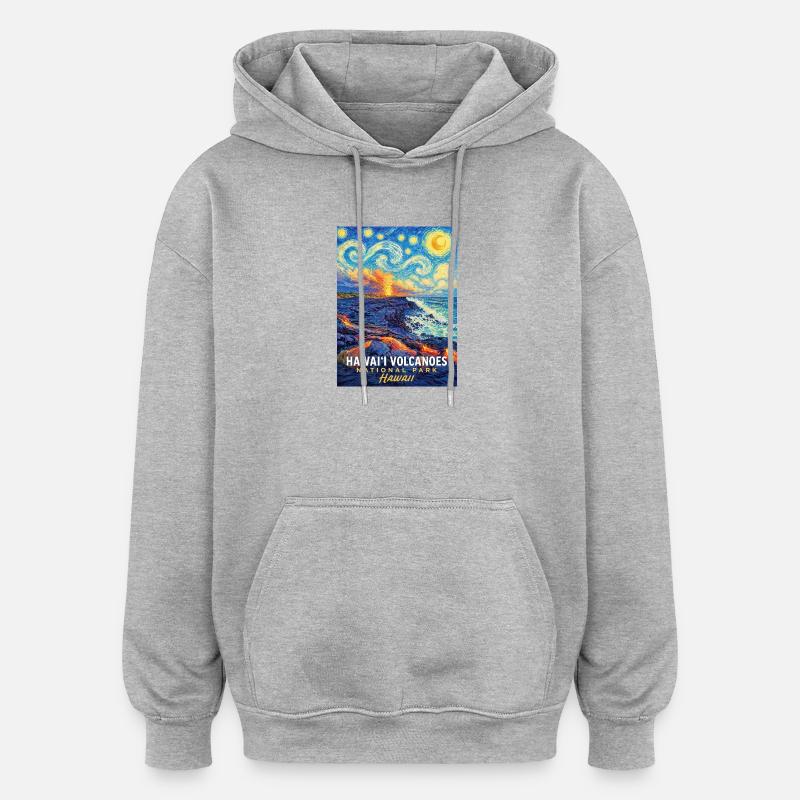 Hawaii Vulkan National Park - Oversized Unisex Hoodie - Grau meliert