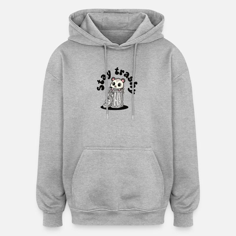 Reste vulgaire, opossum mignon, drôle - Sweat à capuche oversize unisexe - gris chiné