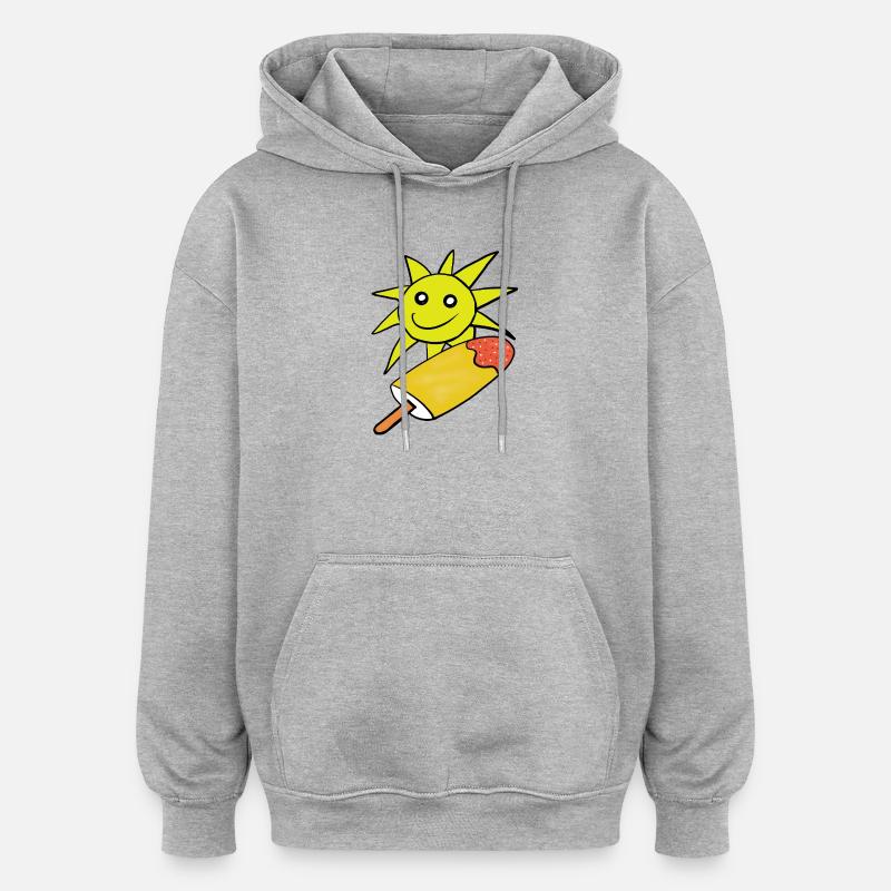 Sommer Sonne Eis Eiskrem Sommerzeit - Oversized Unisex Hoodie - heather grey