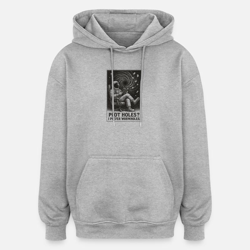 Plotlöcher? Lieber Wurmlöcher | Sci-Fi - Oversized Unisex Hoodie - Grau meliert