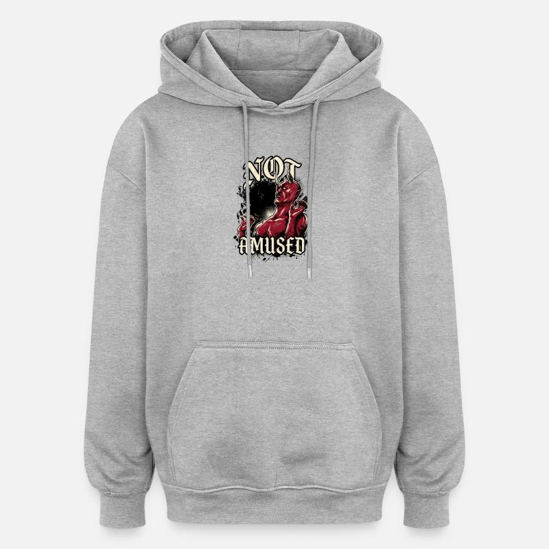 Diable Rouge Pas Amusé Drôle - Sweat à capuche oversize unisexe - gris chiné