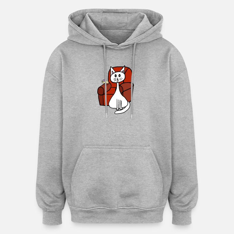 Haustiere Katze Maus Katzen Mäuse - Oversized Unisex Hoodie - Grau meliert