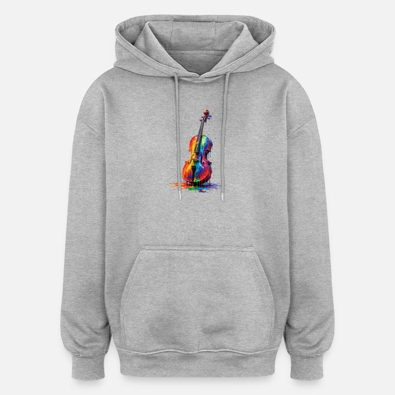 Bratsche mit tropfender Farbe - Oversized Unisex Hoodie - Grau meliert
