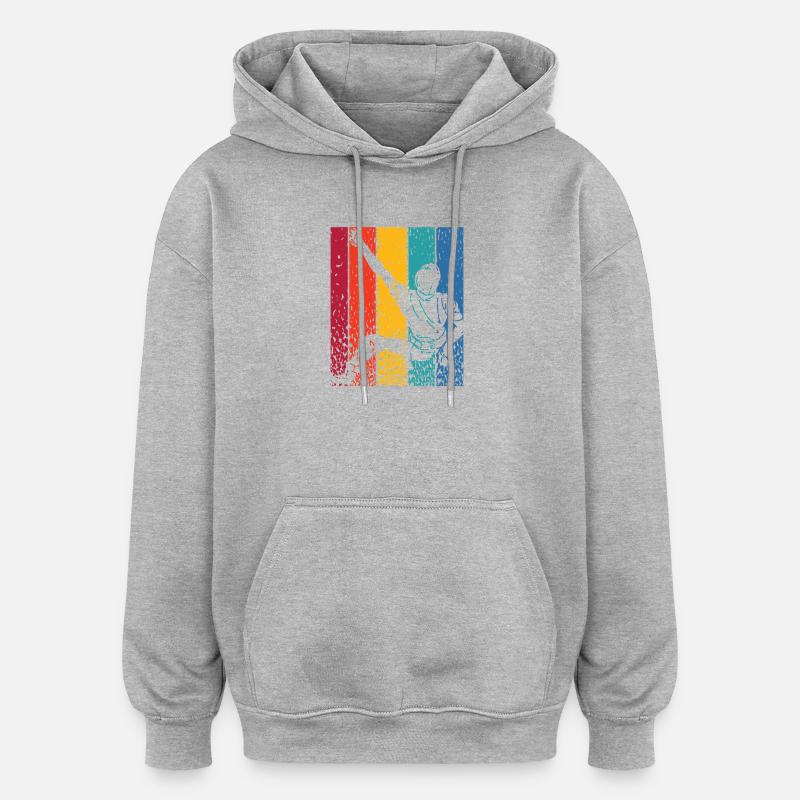 Bloc de bloc de Boulderer - Sweat à capuche oversize unisexe - gris chiné