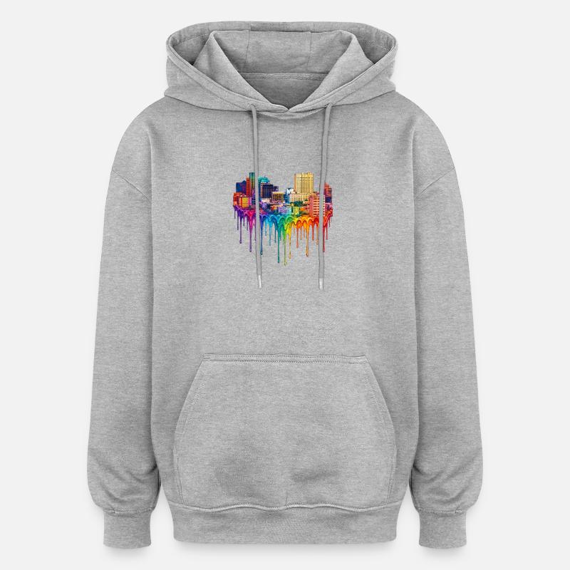 El Paso Texas Dripping Paint - Oversized Unisex Hoodie - heather grey