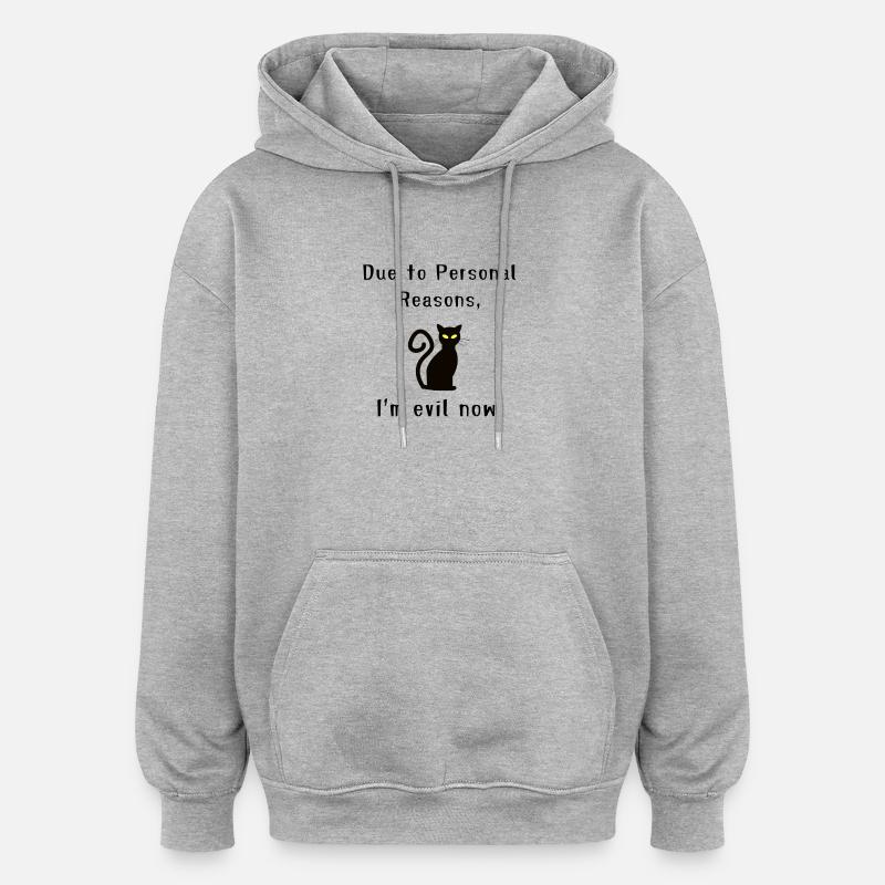 Böse Katze - Oversized Unisex Hoodie - Grau meliert