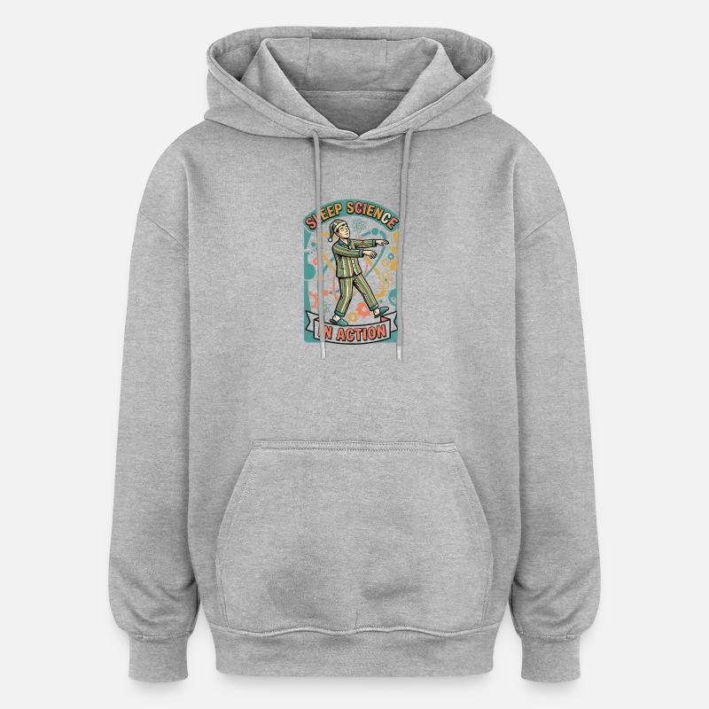 Sleep Research Active | Sleepwalking - Oversized Unisex Hoodie - heather grey