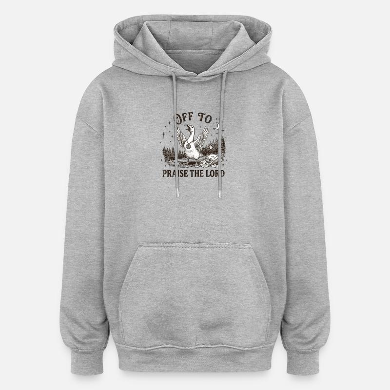 pour louer le Seigneur Christian Gans - Sweat à capuche oversize unisexe - gris chiné