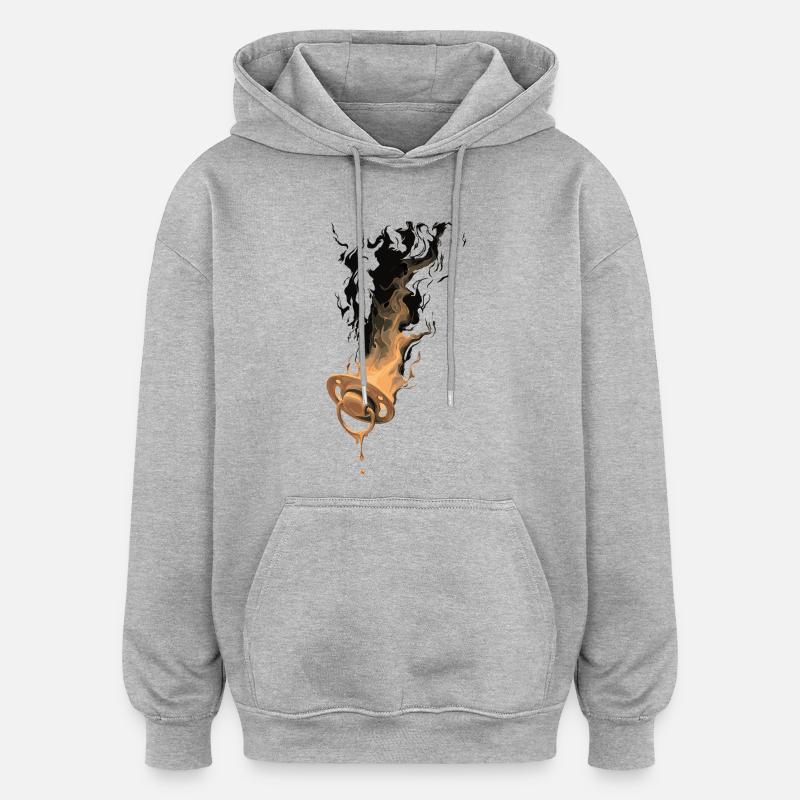 Burning pacifier - Oversized Unisex Hoodie - heather grey