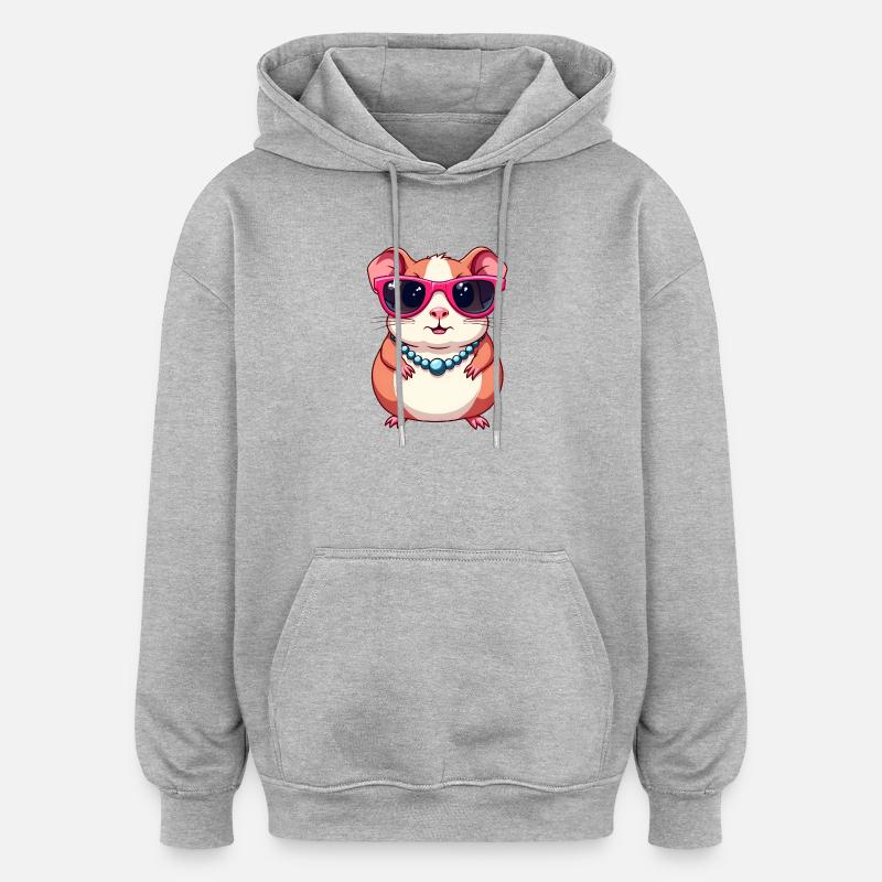 cobaye - Sweat à capuche oversize unisexe - gris chiné