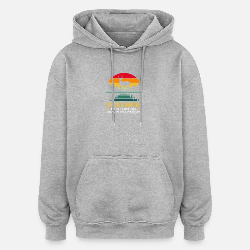 Bogen Bogenschütze Bogenschießen - Oversized Unisex Hoodie - Grau meliert