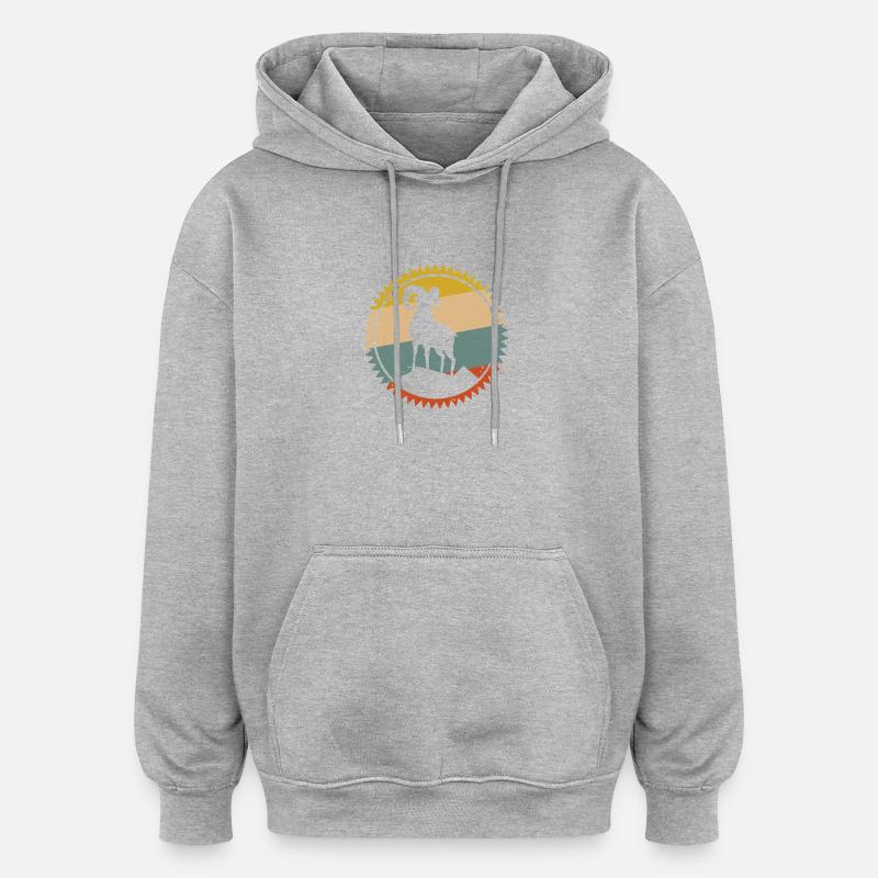 Desert Sunset Kamel Emblem - Oversized Unisex Hoodie - Grau meliert