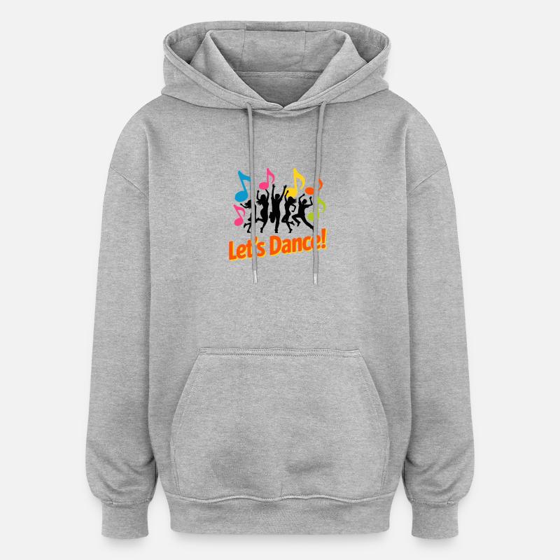 Notes sur la soirée dansante néon - Sweat à capuche oversize unisexe - gris chiné
