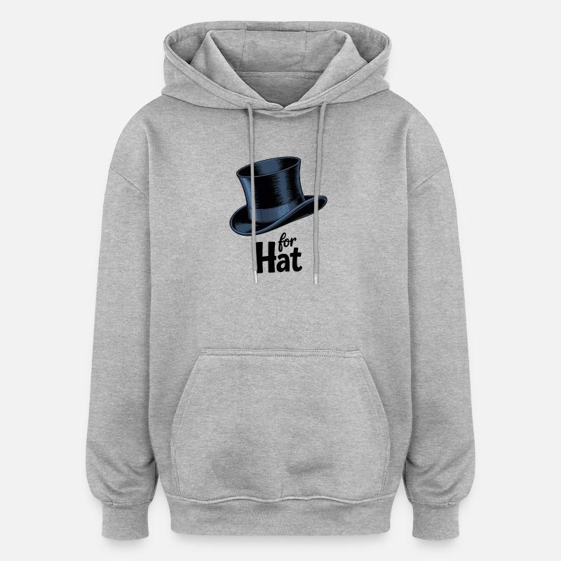 Top Hat Magic Graphic - Oversized Unisex Hoodie - heather grey
