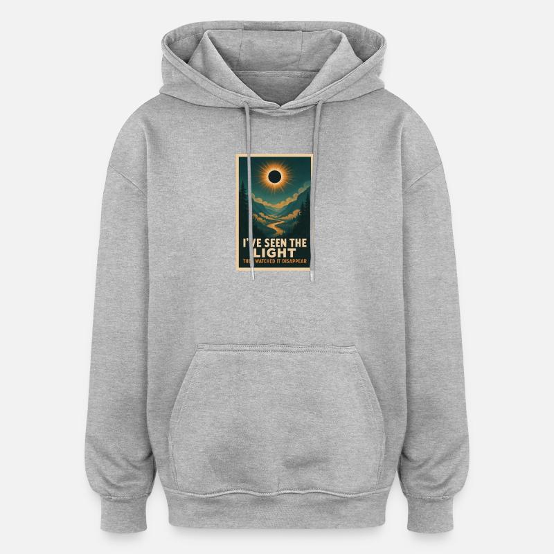 La lumière disparaît | Eclipse - Sweat à capuche oversize unisexe - gris chiné