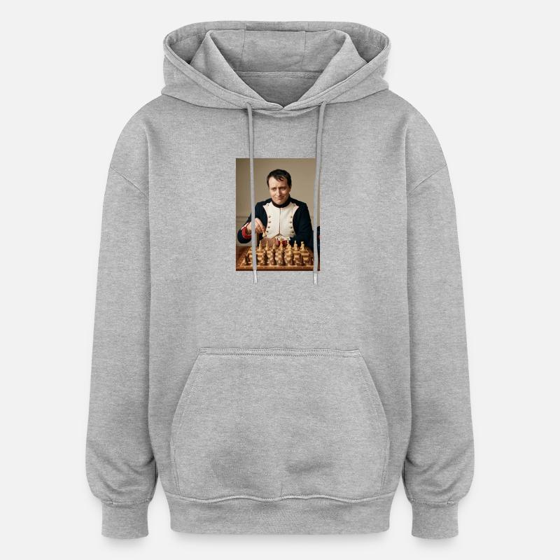 Napoleon spielt Schach. - Oversized Unisex Hoodie - Grau meliert