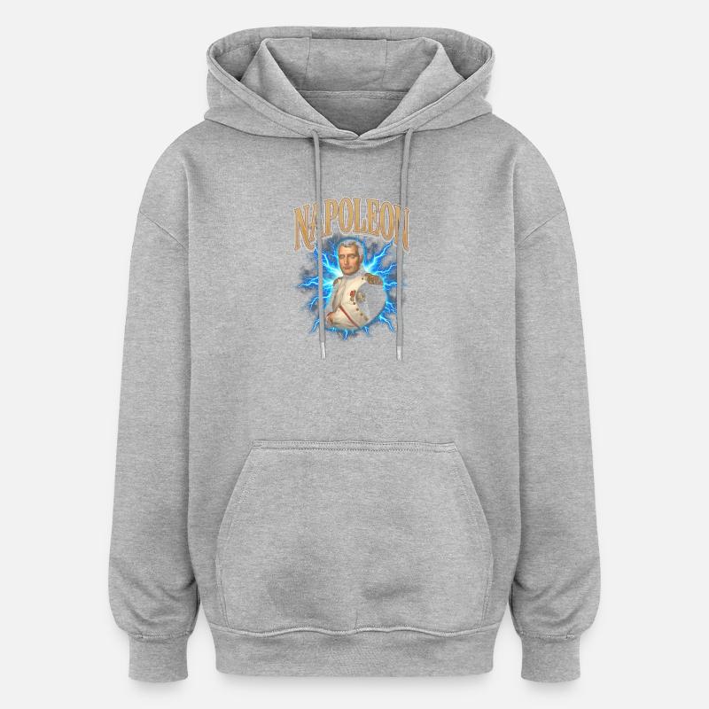 Aura de lampe torche Napoléon - Sweat à capuche oversize unisexe - gris chiné