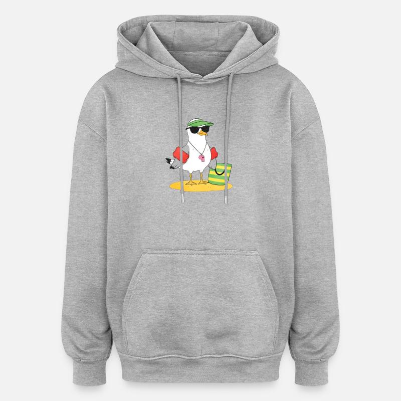 Seagull Beach Look - Oversized Unisex Hoodie - heather grey