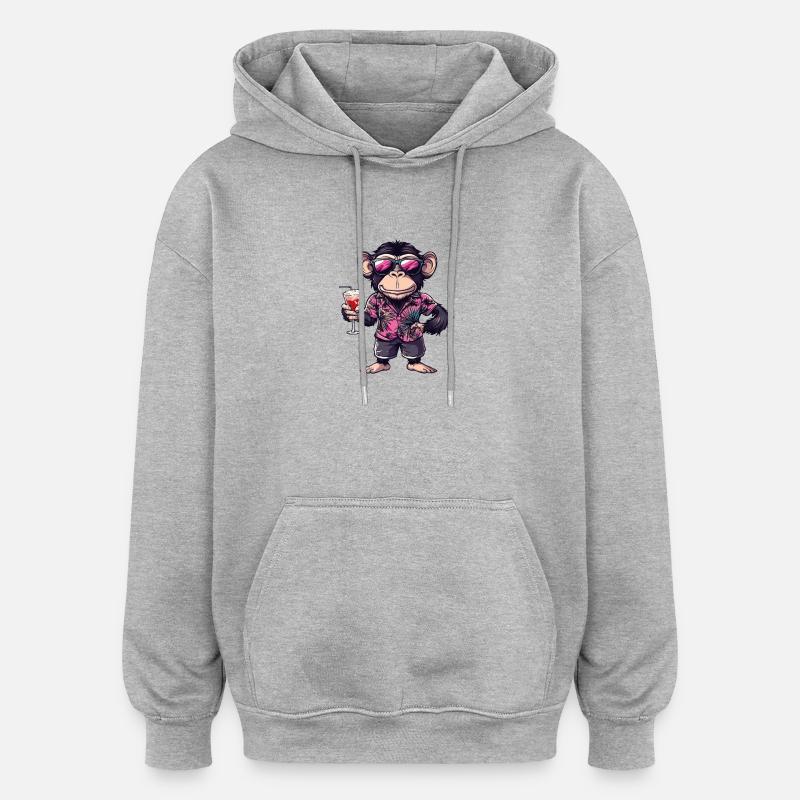 Monkey Comic Summer - Oversized Unisex Hoodie - heather grey