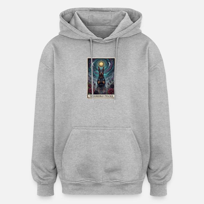 Dobermann Pinscher Sternenhimmel Tarot - Oversized Unisex Hoodie - Grau meliert