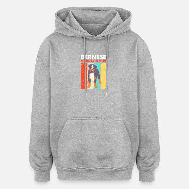 Bouvier bernois - Sweat à capuche oversize unisexe - gris chiné