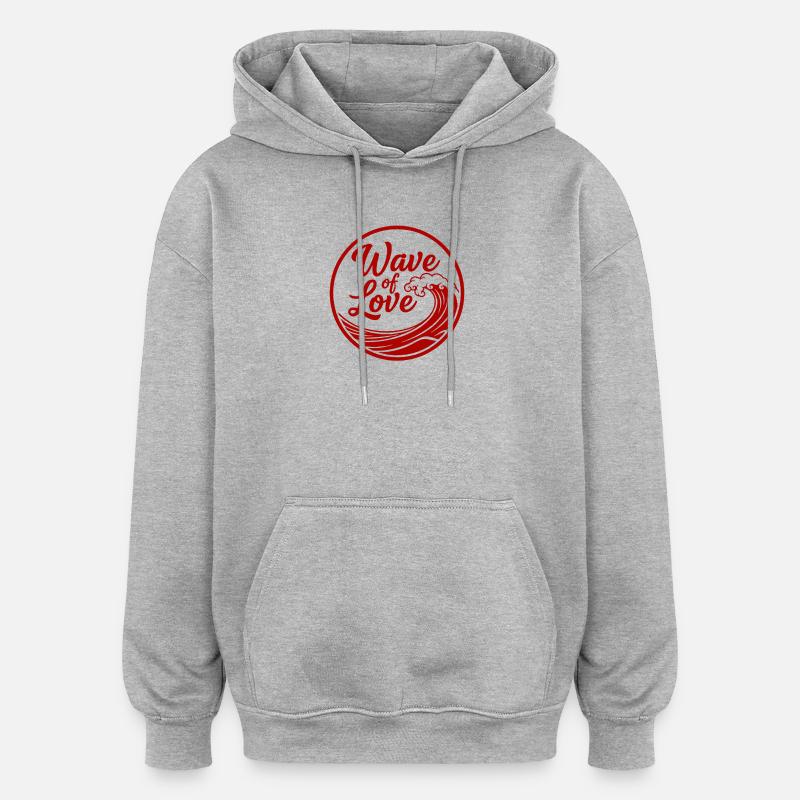 Vague d’Amour Welle - Sweat à capuche oversize unisexe - gris chiné
