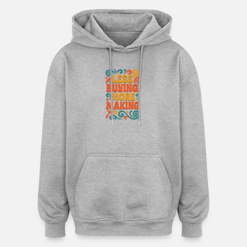 Achetez moins | Upcycling DIY - Sweat à capuche oversize unisexe - gris chiné