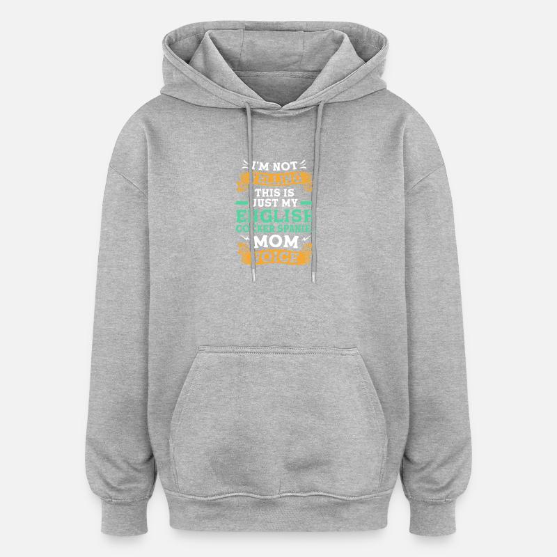 Cocker Spaniel Mama Hundemama - Oversized Unisex Hoodie - Grau meliert