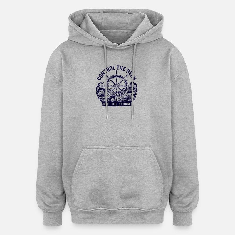 Kontrolliere den Helm - Oversized Unisex Hoodie - Grau meliert